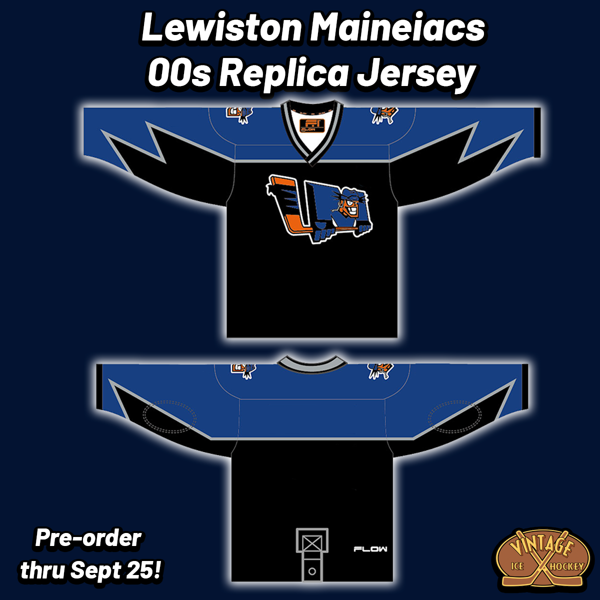 Lewiston Maineiacs 2000s Replica Jersey (BLANK - PRE ORDER)