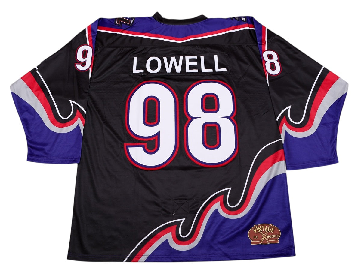 lowell lock monsters hockey Lowell Lock Monsters Black Replica Jersey (CUSTOM