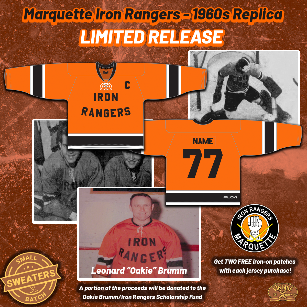 Marquette Iron Rangers 1960s Jersey (BLANK)