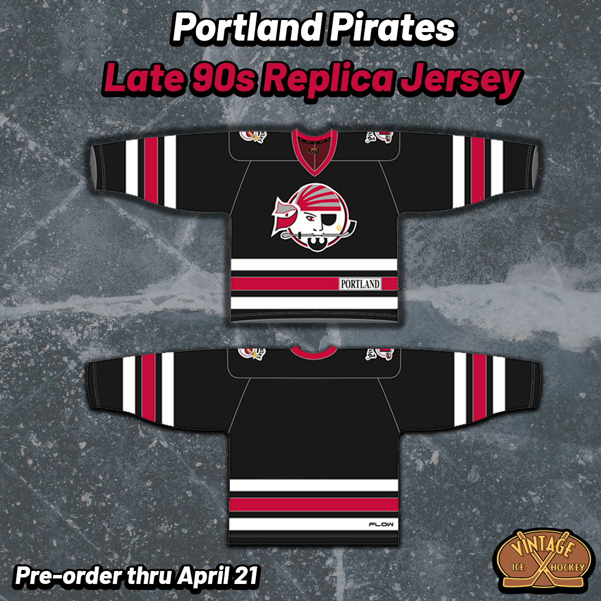 Portland Pirates Late 90s Replica Jersey (BLANK - PRE-ORDER)