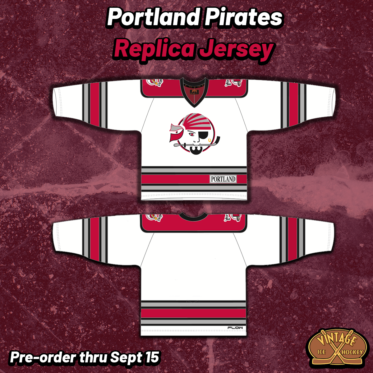 Portland Pirates Late 90s Replica White Jersey (BLANK - PRE-ORDER)