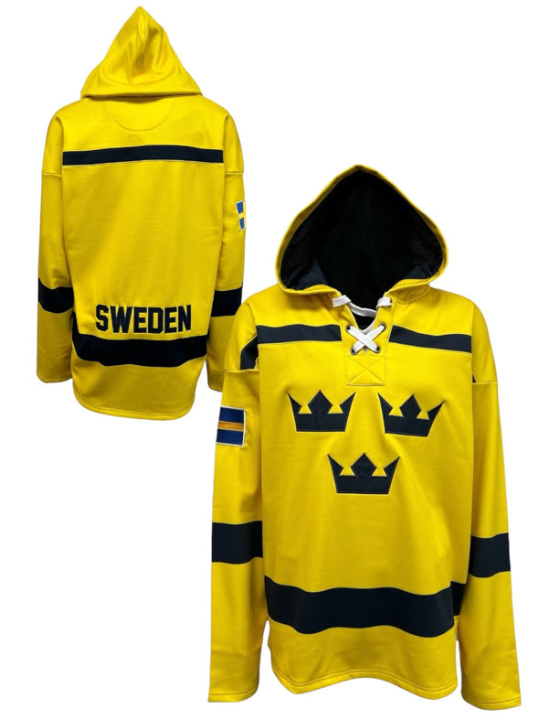 Sweden Hockey Embroidered Lace Hoodie