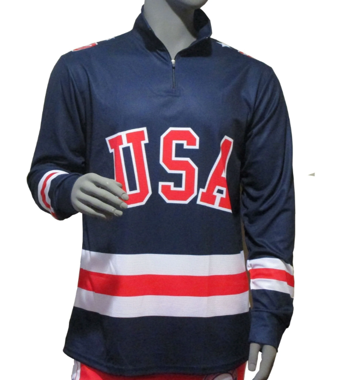 USA Hockey Adult Miracle on Ice 1980 Team Jersey Navy 1/4 Zip Pullover