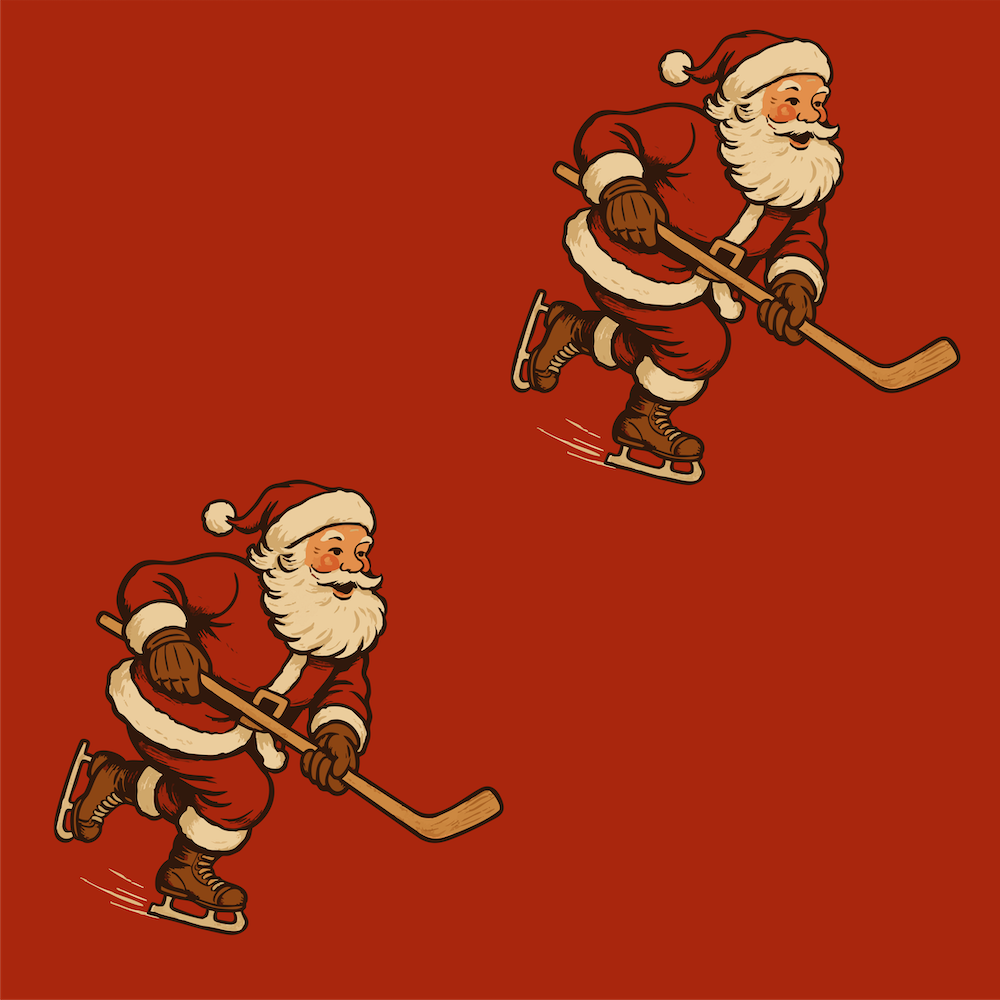 Skating Santa Wrapping Paper
