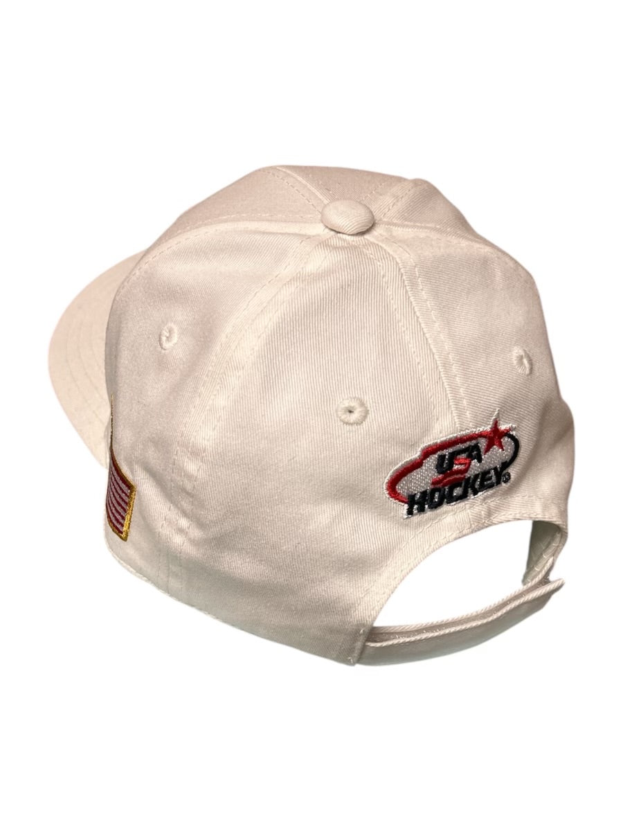 USA Hockey Shield Official Licensed Vintage White Cap