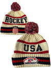 USA Hockey Shield Official Licensed  Vintage White Knit Hat