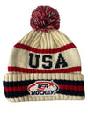 USA Hockey Shield Official Licensed  Vintage White Knit Hat