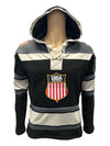 USA Hockey Shield Logo Official Embroidered Performance Black Lace Hoodie
