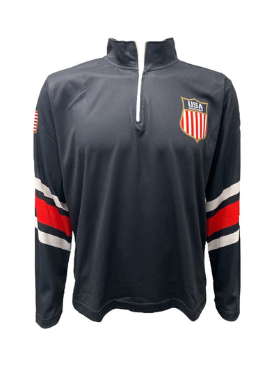 USA Hockey Shield Logo Official Navy 1/4 Zip Pullover