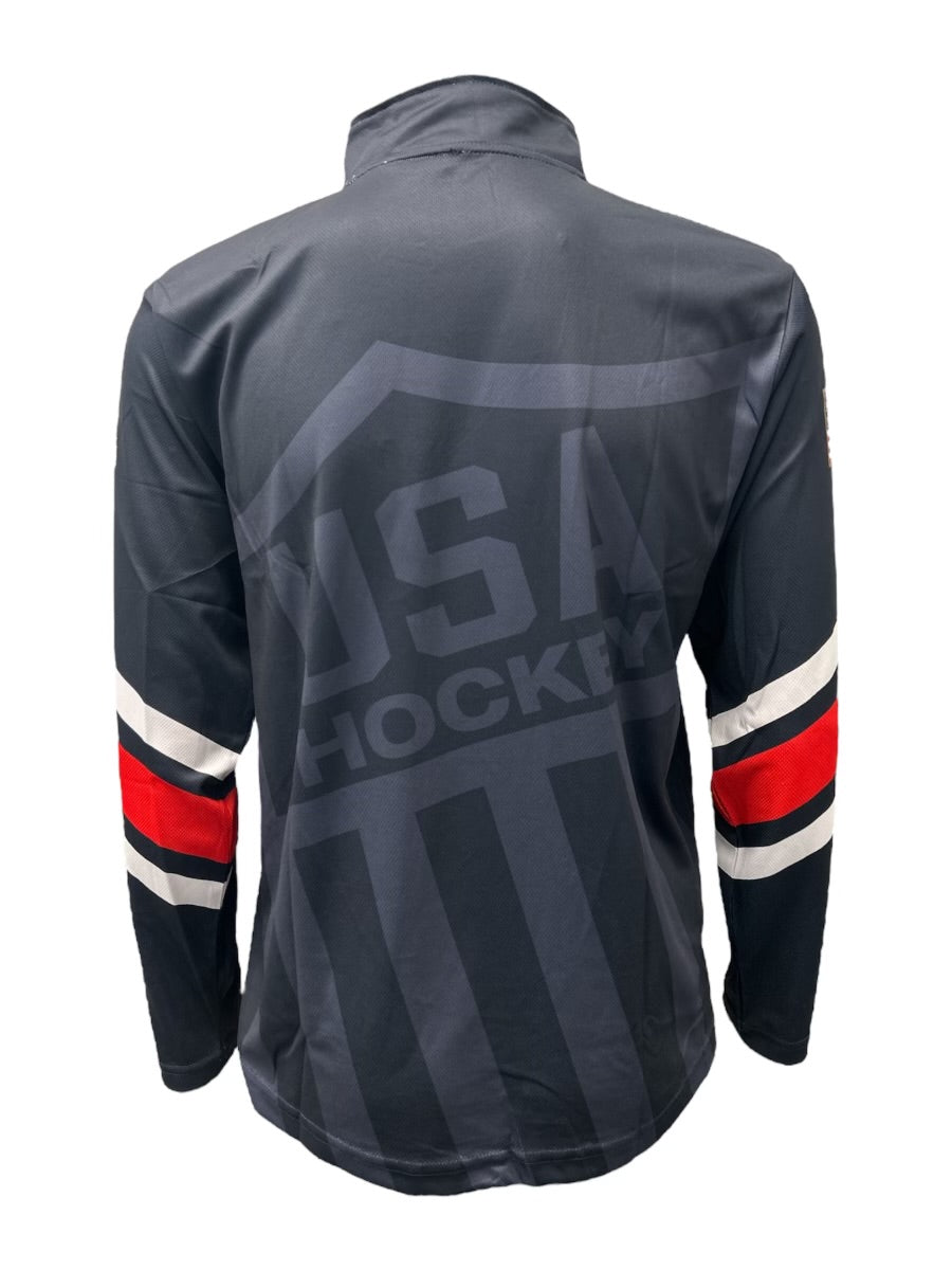 USA Hockey Shield Logo Official Navy 1/4 Zip Pullover