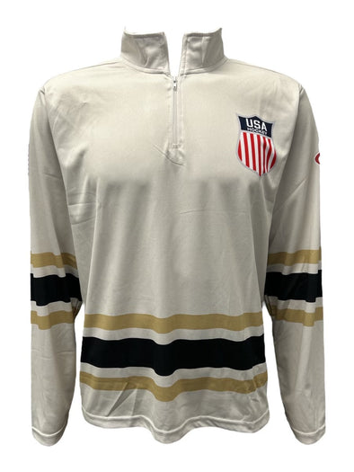 USA Hockey Shield Logo Official Vintage White 1/4 Zip Pullover