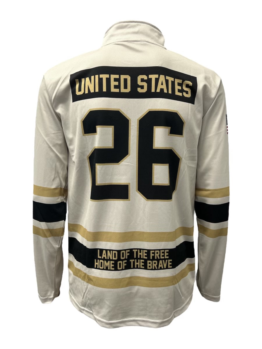 USA Hockey Shield Logo Official Vintage White 1/4 Zip Pullover