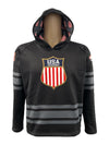 USA Hockey Shield Logo Official Black Performance Hoodie
