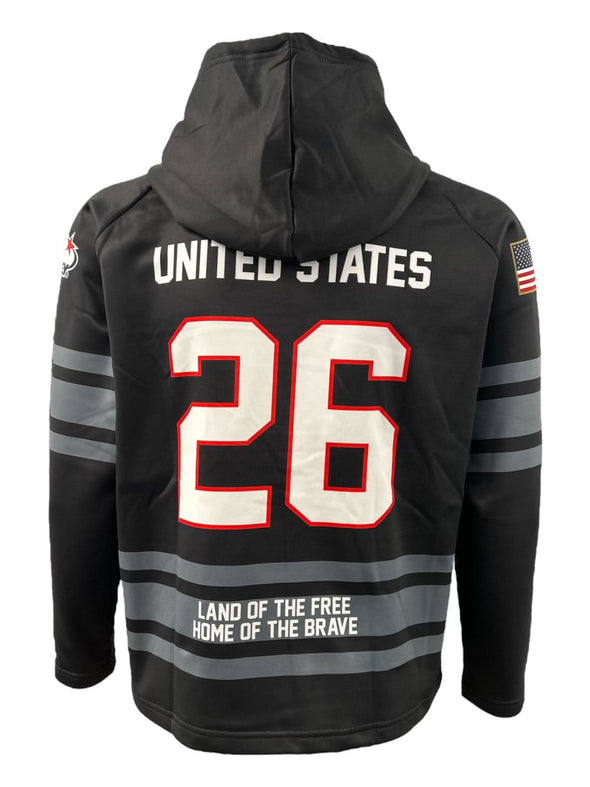 USA Hockey Shield Logo Official Black Performance Hoodie