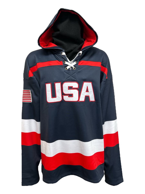 United States Hockey Embroidered Lace Hoodie