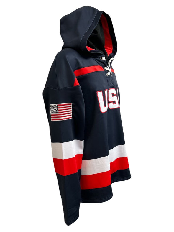 United States Hockey Embroidered Lace Hoodie