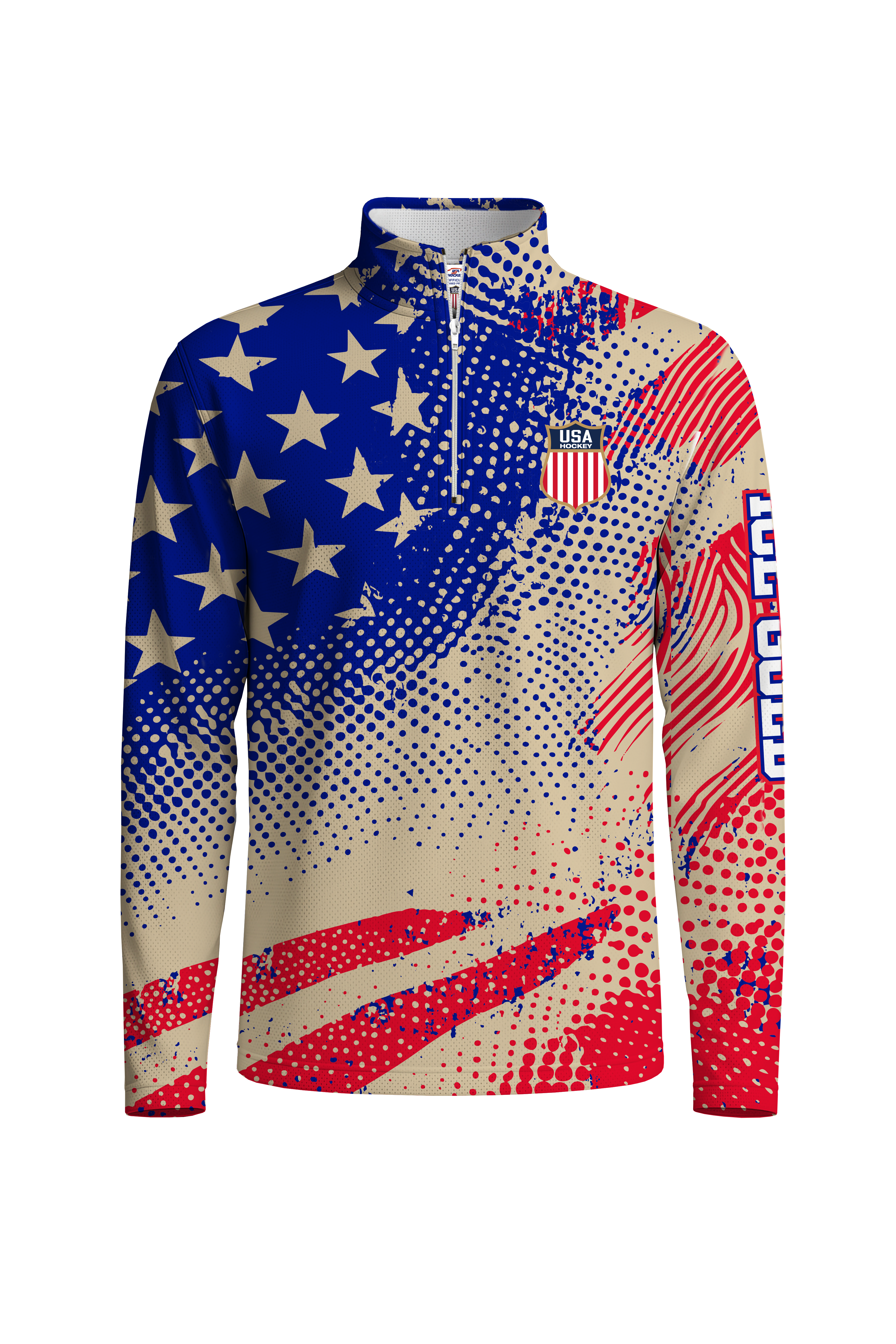 USA Hockey 2026 CHAMPIONS American Flag 1/4 Zip Pullover(unisex sizing)