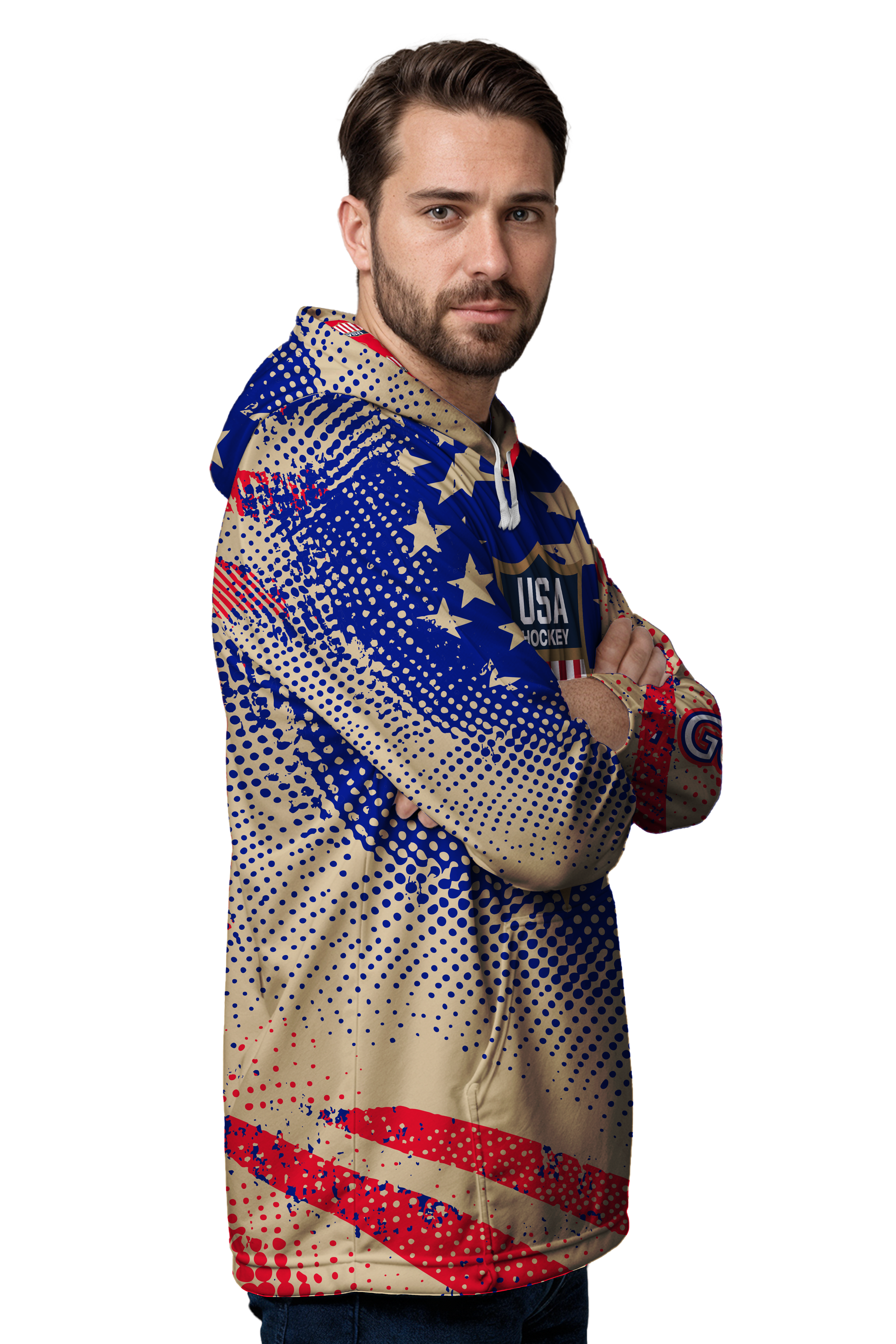 USA Hockey 2026 CHAMPIONS American Flag Performance Hoodie(unisex sizing)