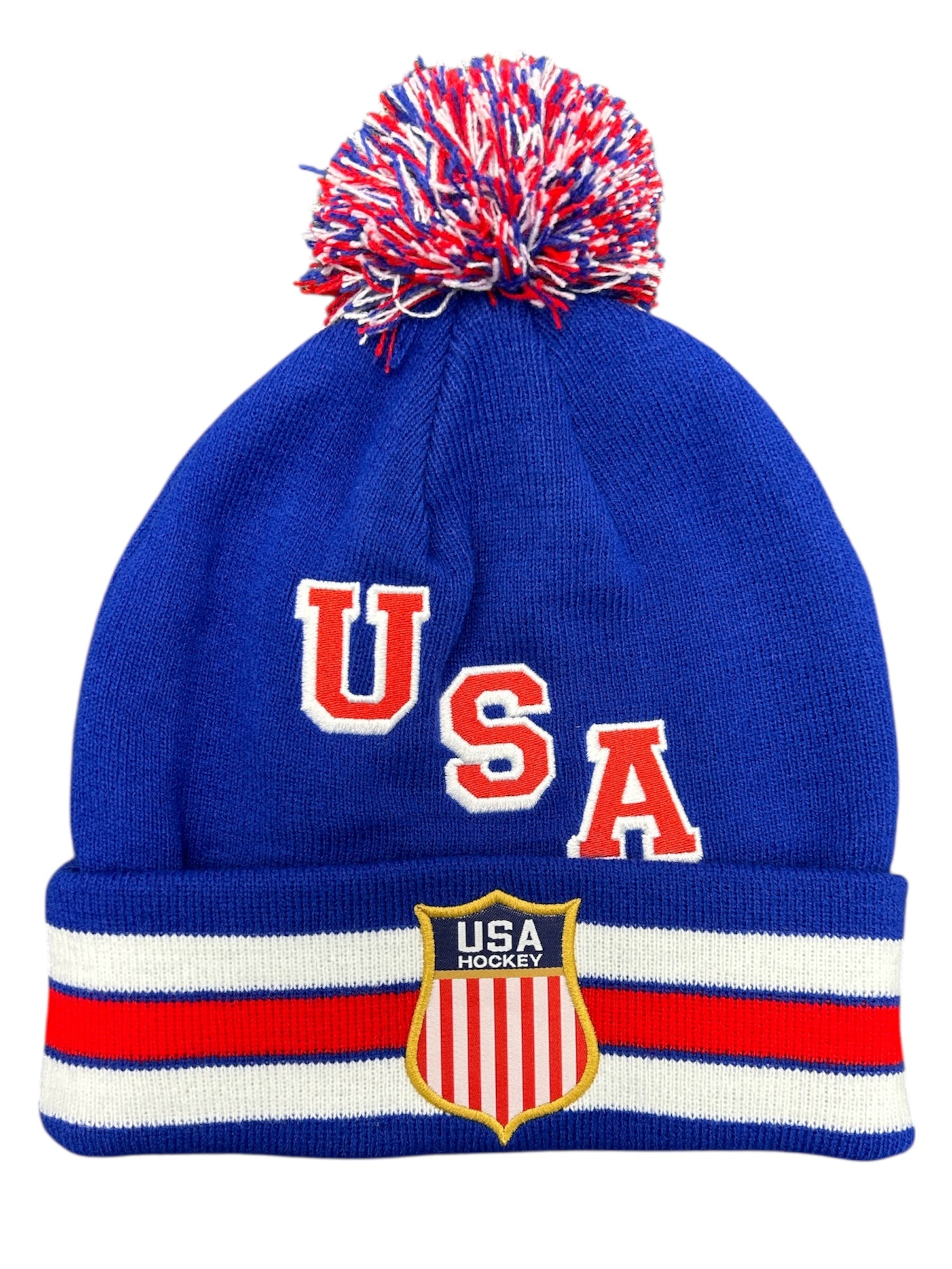 USA Hockey Official Licensed Blue Knit Hat