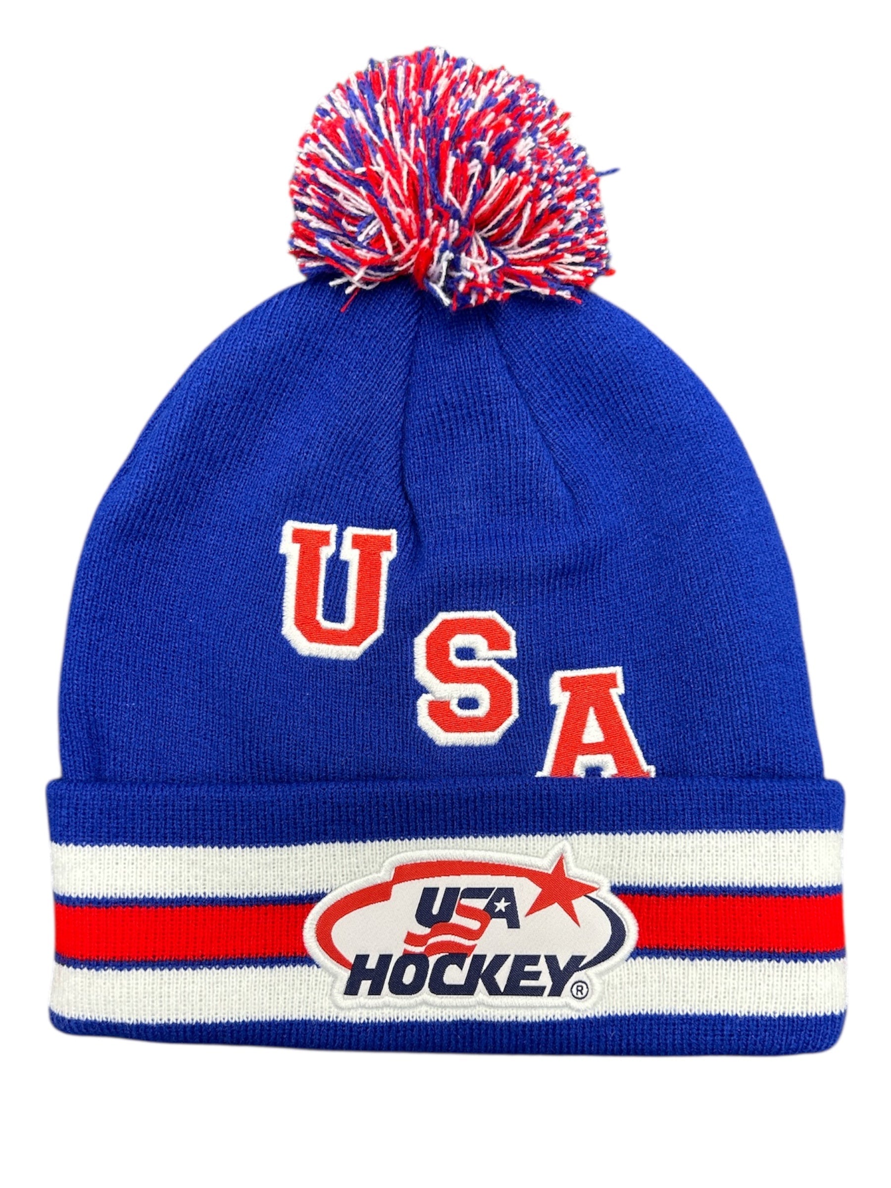 USA Hockey Official Licensed Blue Knit Hat