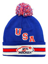 USA Hockey Official Licensed Blue Knit Hat