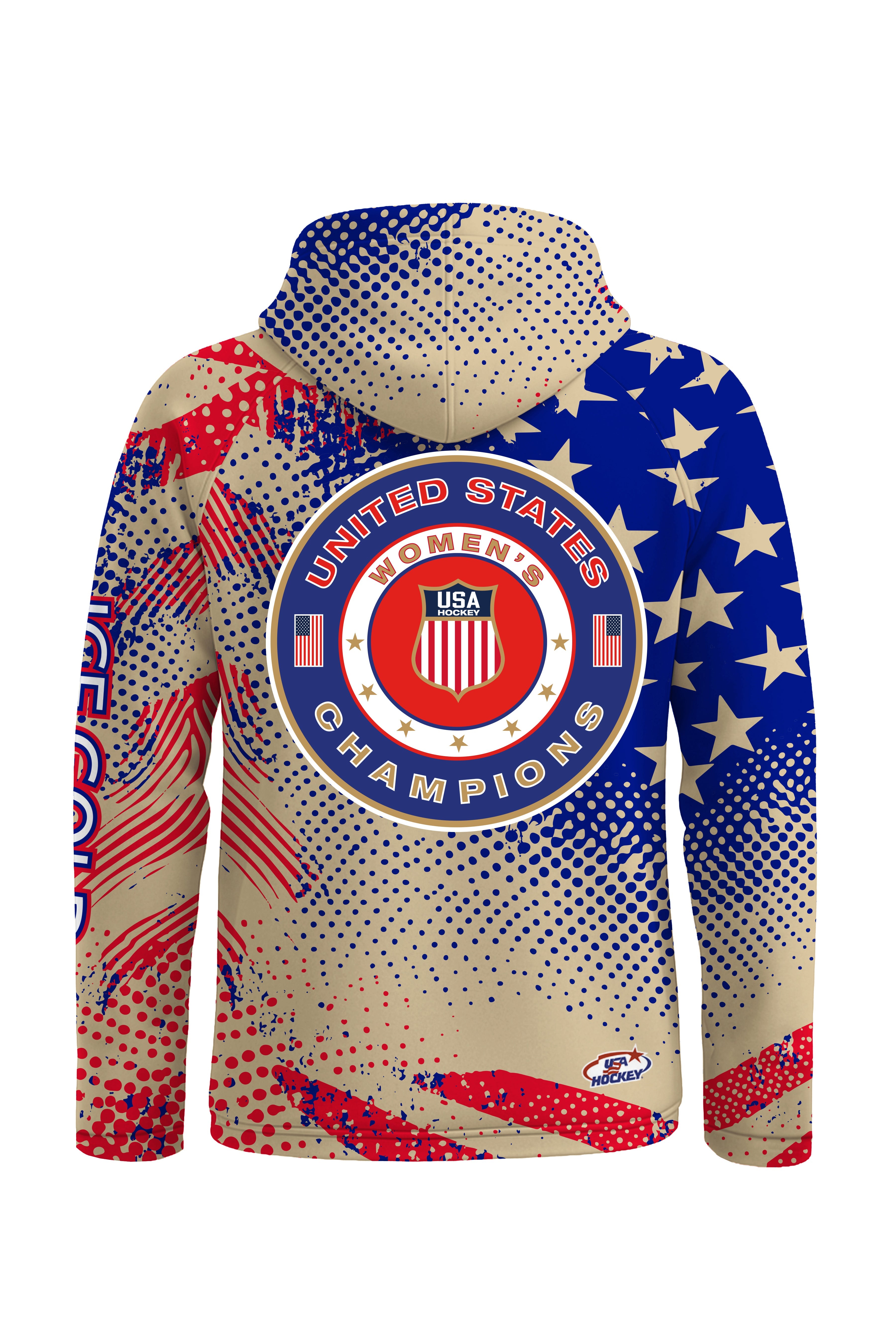 USA Hockey 2026 CHAMPIONS American Flag Performance Hoodie(unisex sizing)