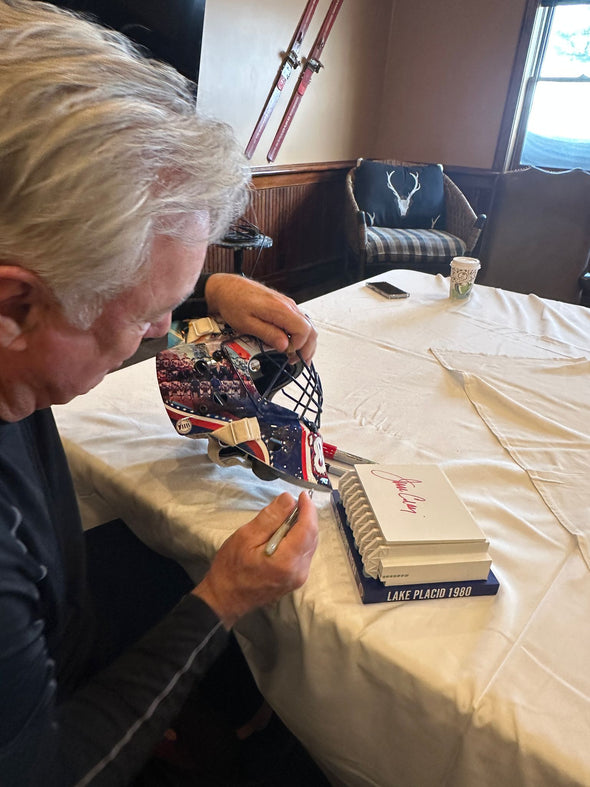 Jim Craig Signed USA Hockey Miracle on Ice 1980 Gold Full Size Goalie Mask