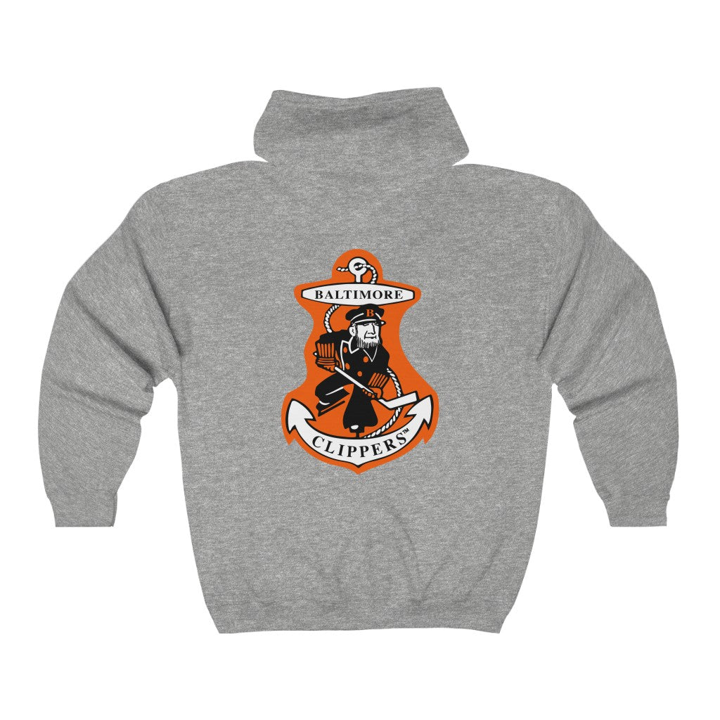 Baltimore Clippers Hoodie (Zip), front, plain (design is on the back)