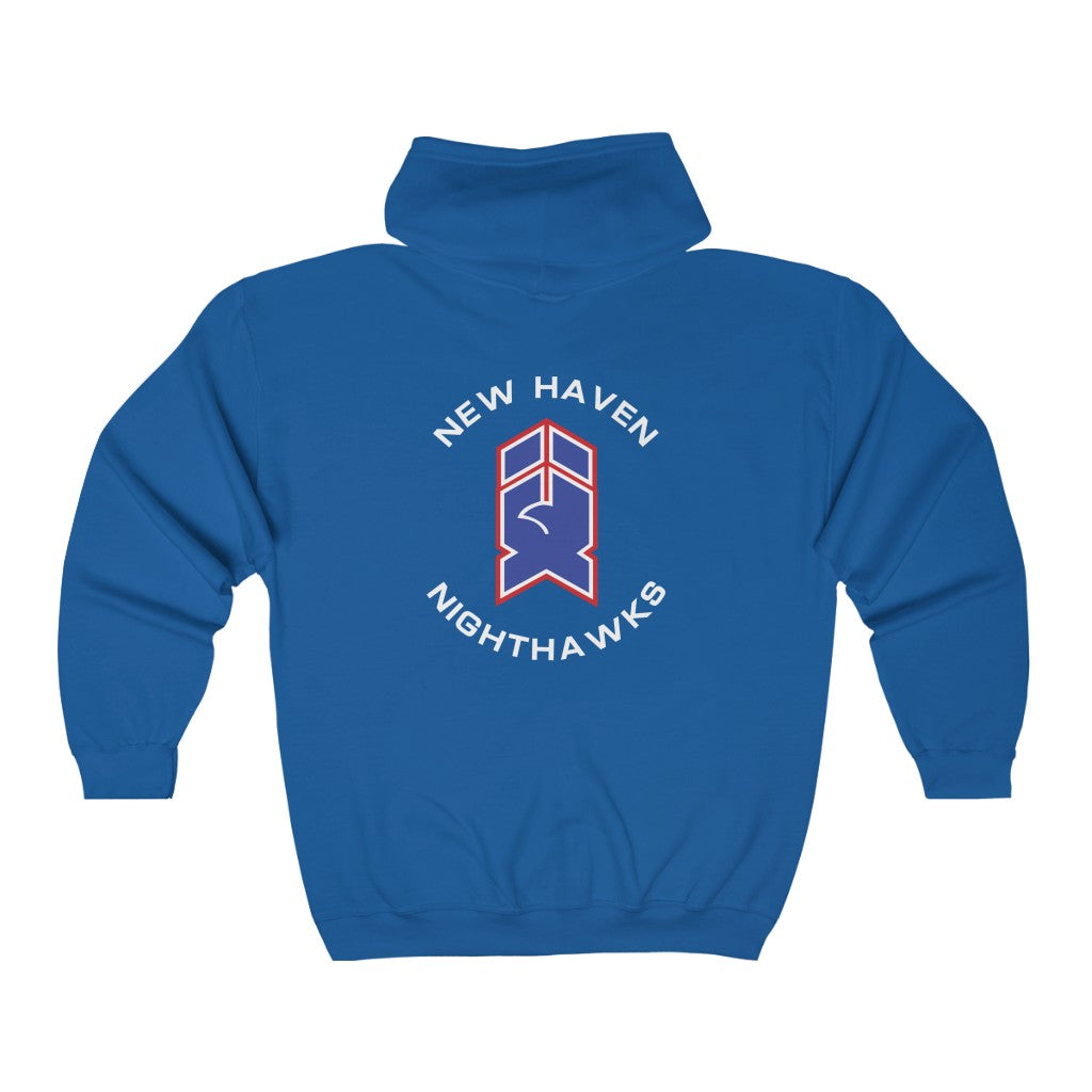 New Haven Nighthawks 1980s Hoodie (Zip), front, plain (design is on the back), view 3