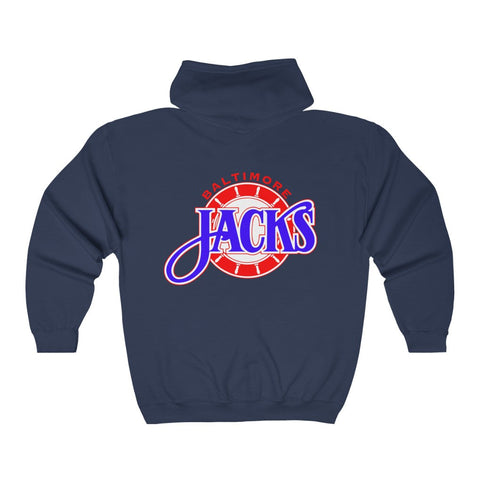 Baltimore Skipjacks Red & Blue Hoodie (Zip), front, plain (design is on the back), view 3