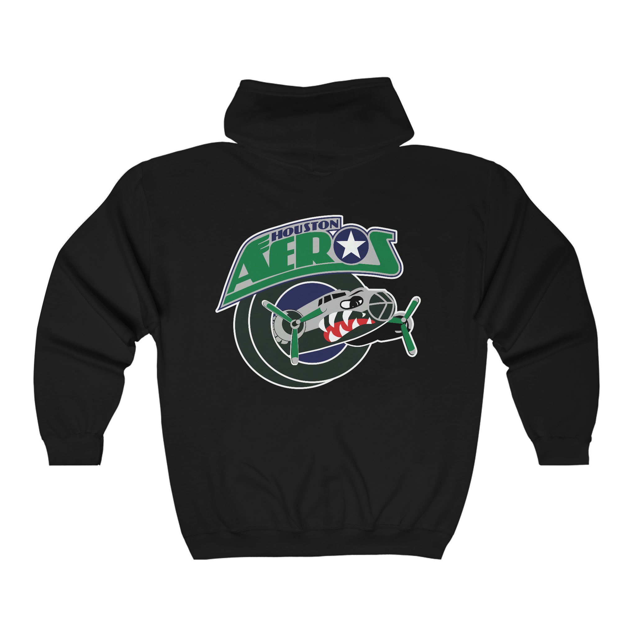 Houston Aeros 1990s Hoodie (Zip), front, plain (design is on the back), view 5