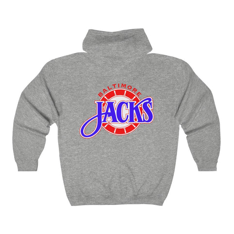 Baltimore Skipjacks Red & Blue Hoodie (Zip), front, plain (design is on the back), view 2