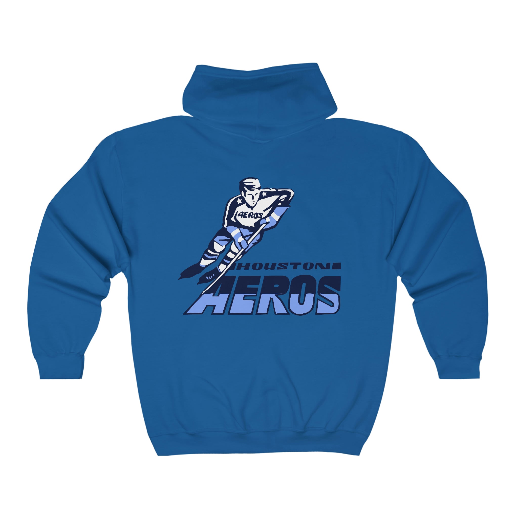 Houston Aeros 1970s Hoodie (Zip), front, plain (design is on the back)