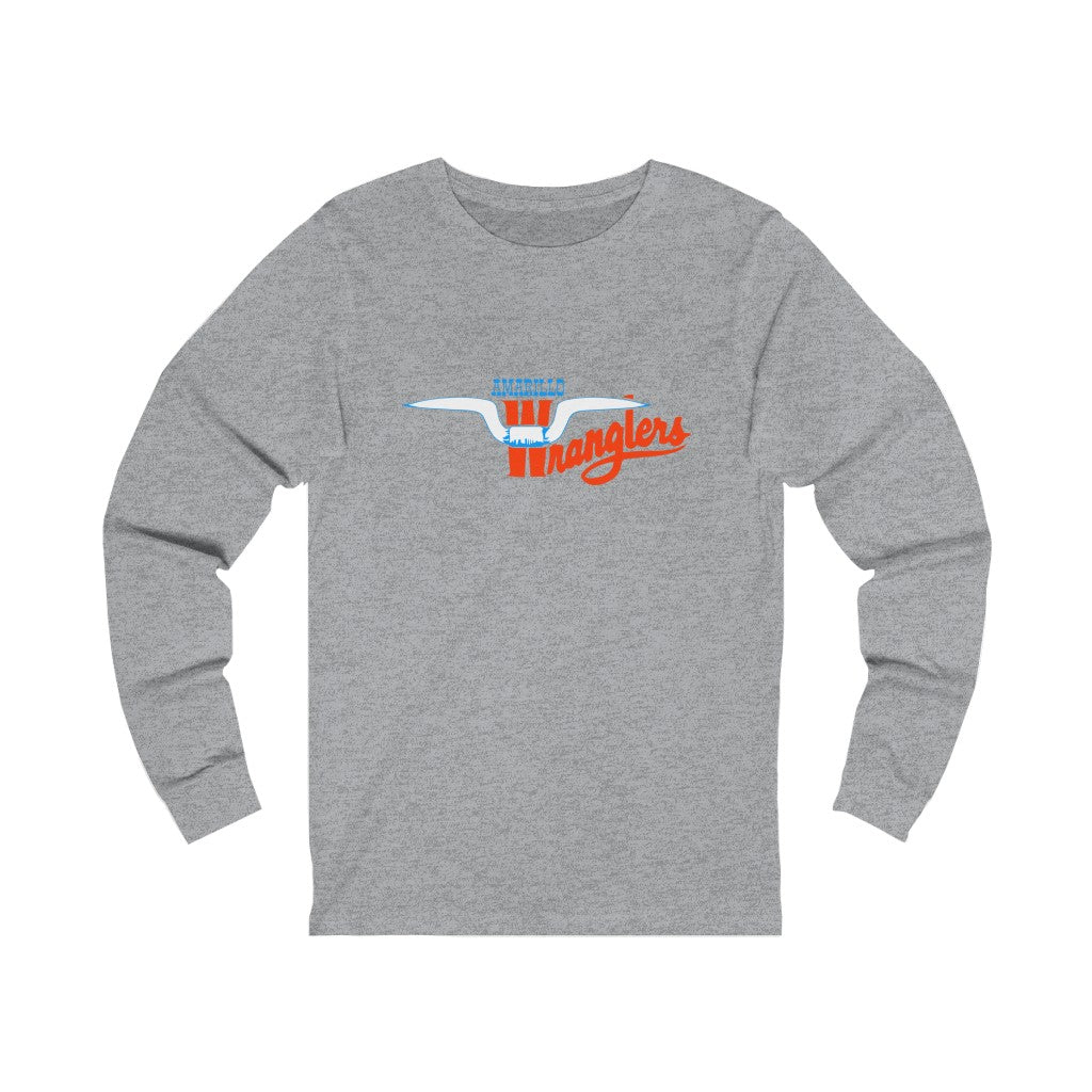Amarillo Wranglers Horns Long Sleeve Shirt - Athletic Heather