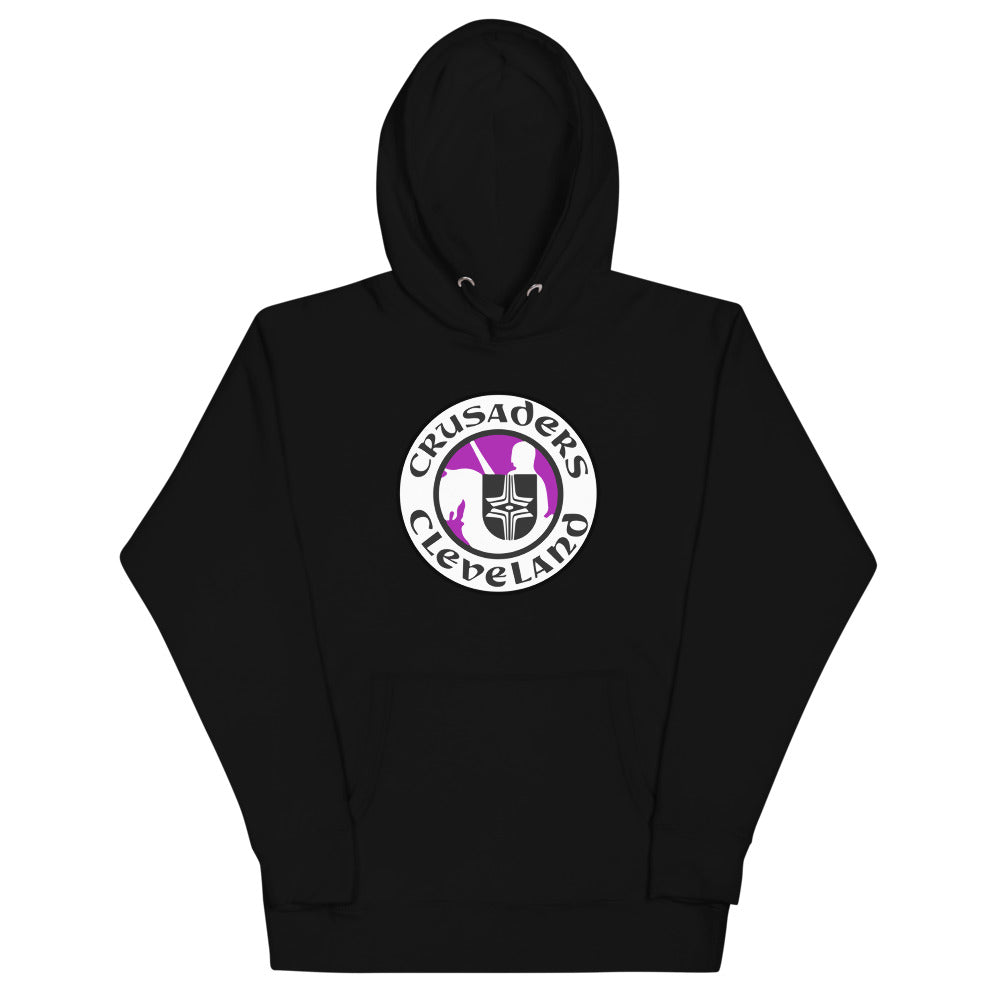 Cleveland Crusaders Hoodie (Premium) with the round crest logo with a knight's helmet on the front, view 4