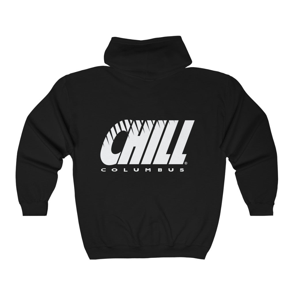 Columbus Chill Hoodie (Zip), front, plain (design is on the back)