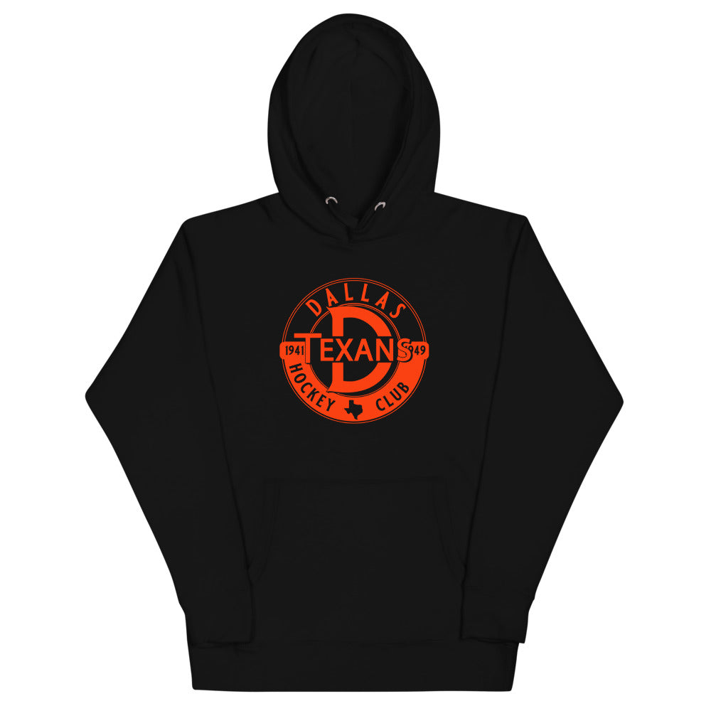 Dallas Texans Hoodie (Premium) with the orange round D logo with a star on the front, view 4