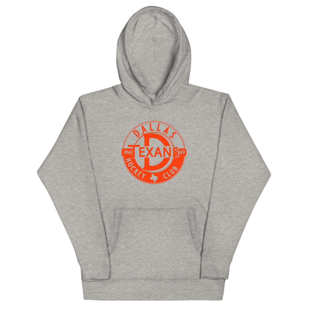 Dallas Texans Hoodie (Premium) with the orange round D logo with a star on the front