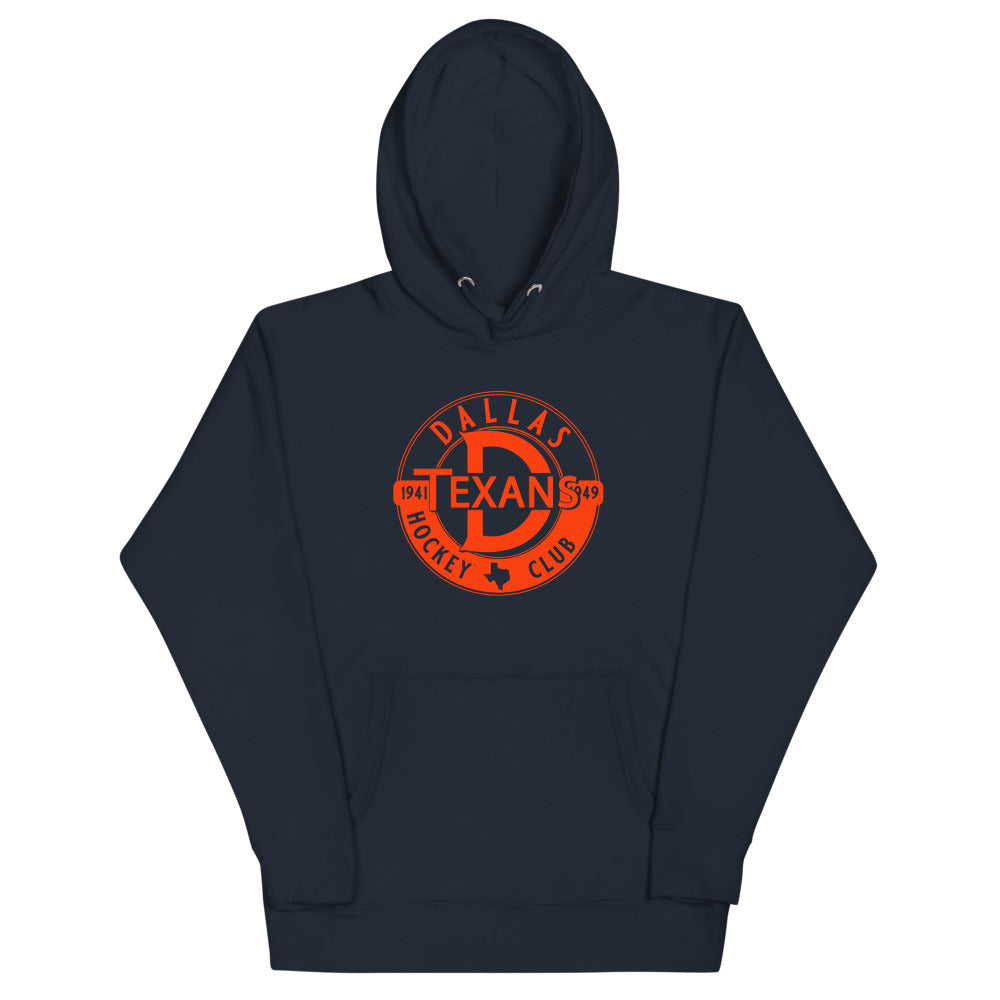 Dallas Texans Hoodie (Premium) with the orange round D logo with a star on the front, view 5