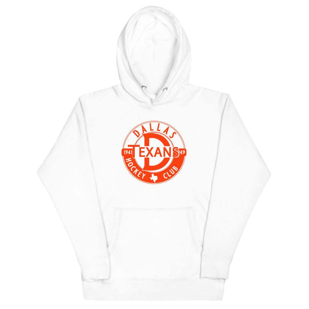 Dallas Texans Hoodie (Premium) with the orange round D logo with a star on the front, view 3