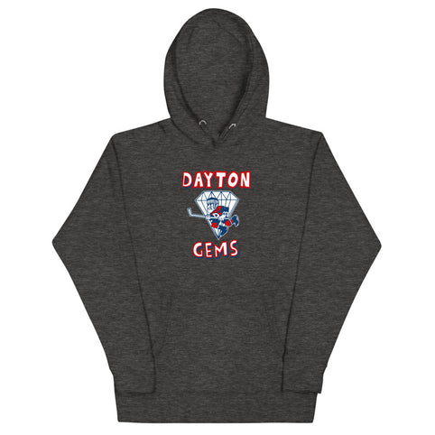 Dayton Gems Hoodie (Premium) - Charcoal Heather