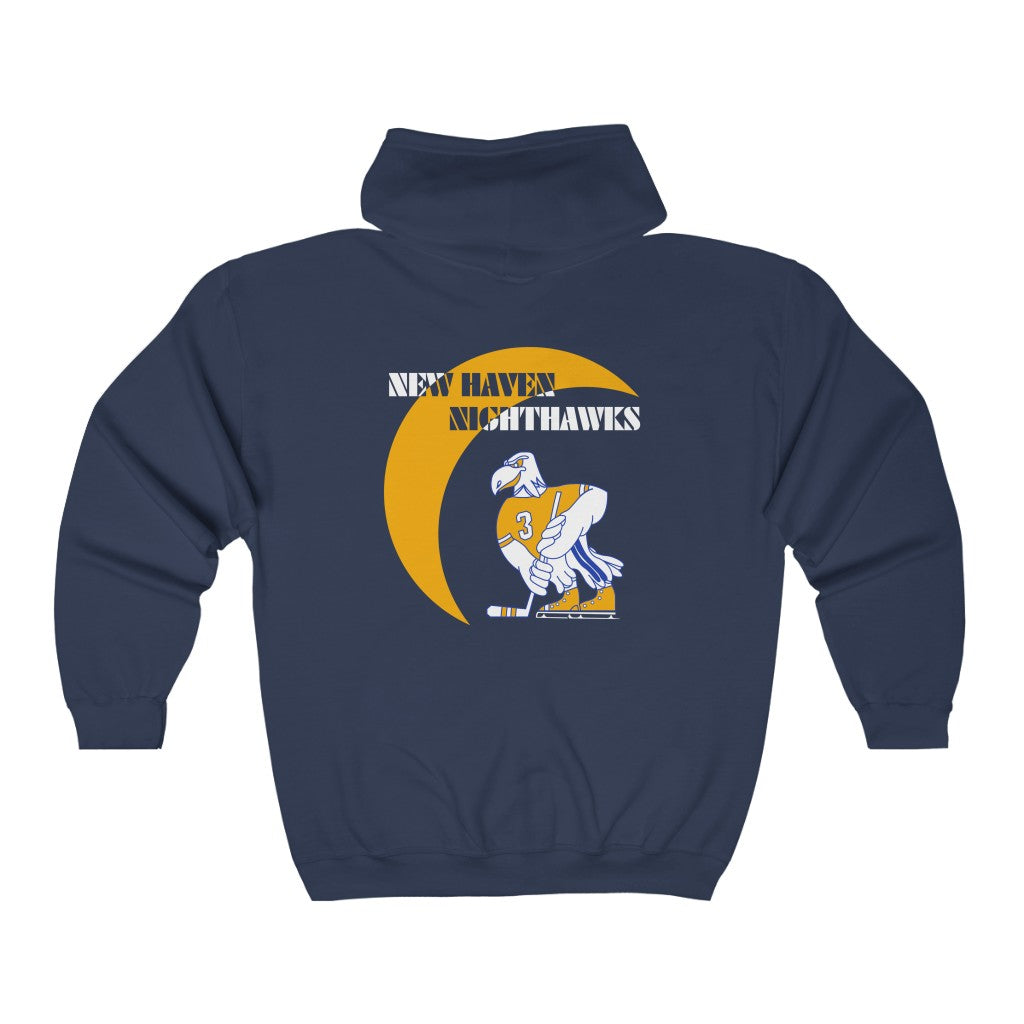New Haven Nighthawks 1970s Hoodie (Zip), front, plain (design is on the back), view 2