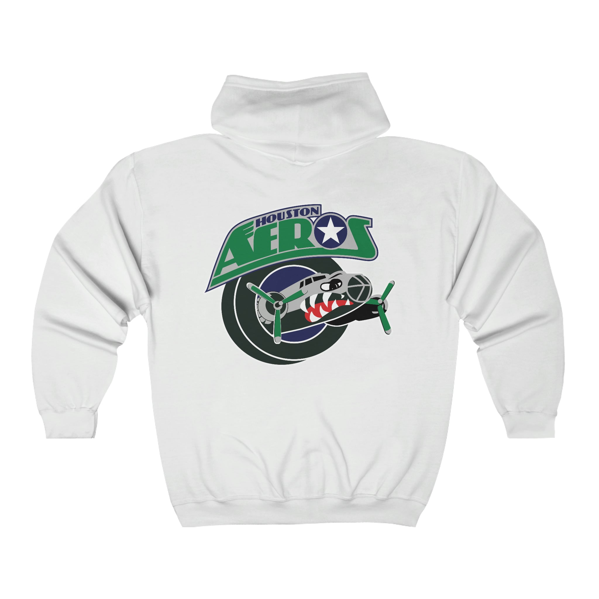 Houston Aeros 1990s Hoodie (Zip), front, plain (design is on the back), view 3