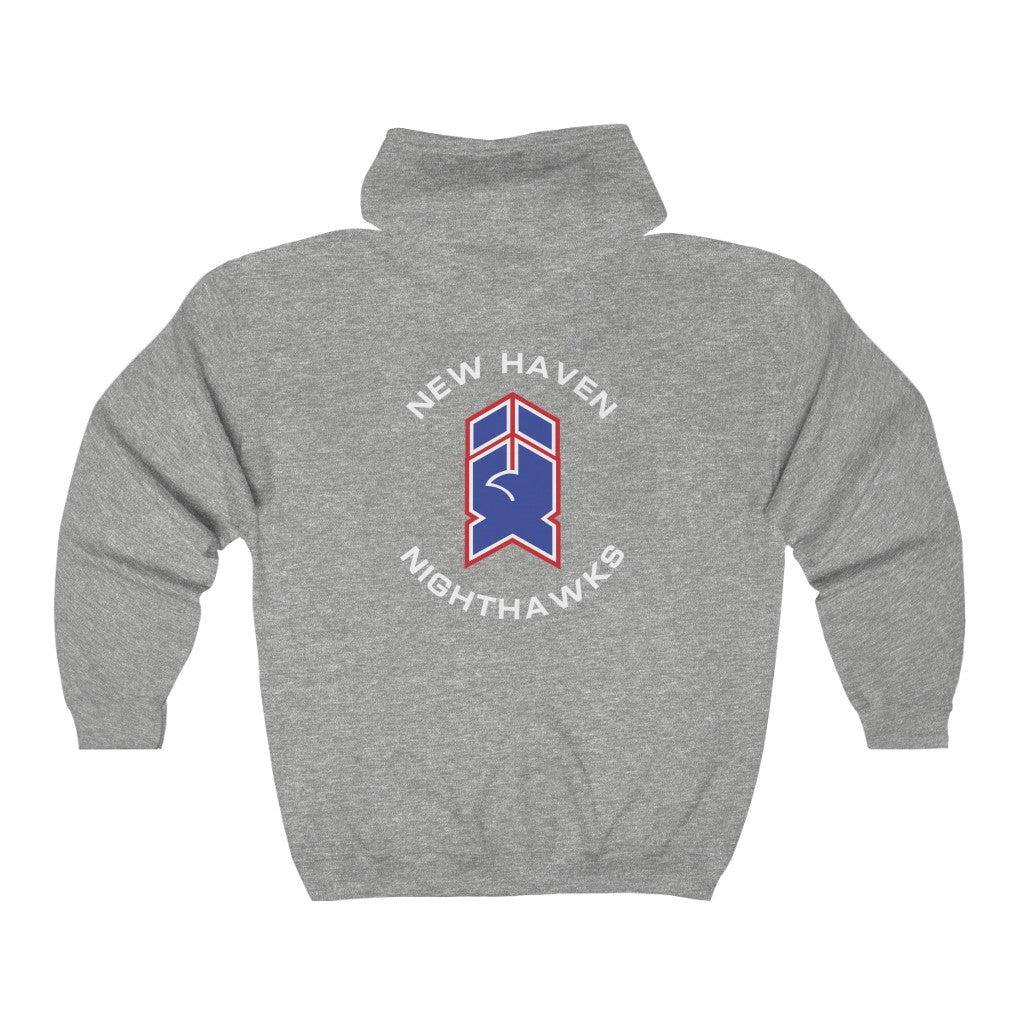New Haven Nighthawks 1980s Hoodie (Zip), front, plain (design is on the back), view 2