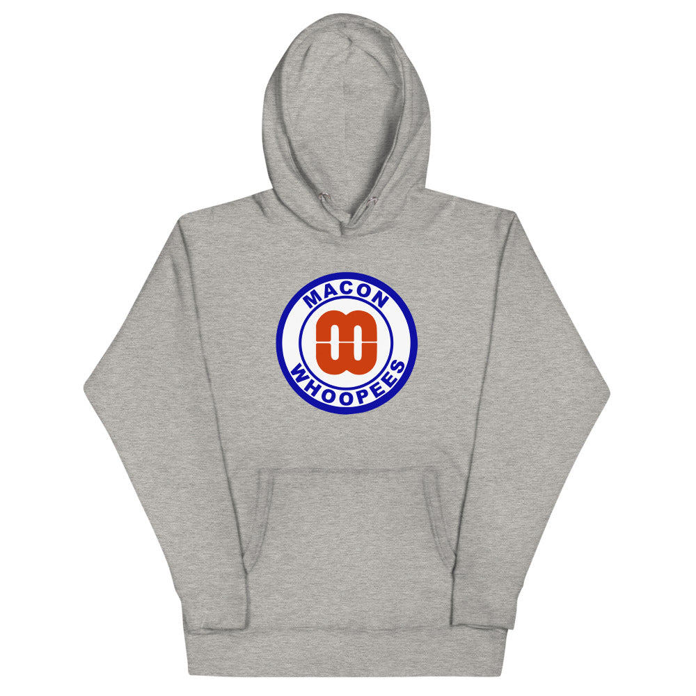 Macon Whoopees Hoodie (Premium) with the round blue logo with an orange W on the front
