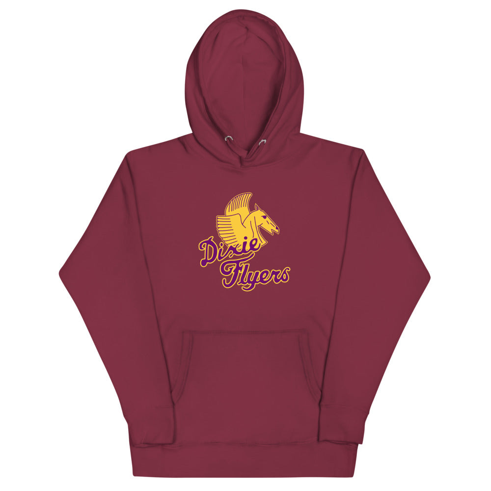 Nashville Dixie Flyers Pegasus Hoodie (Premium) with the gold winged horse over maroon script on the front, view 6