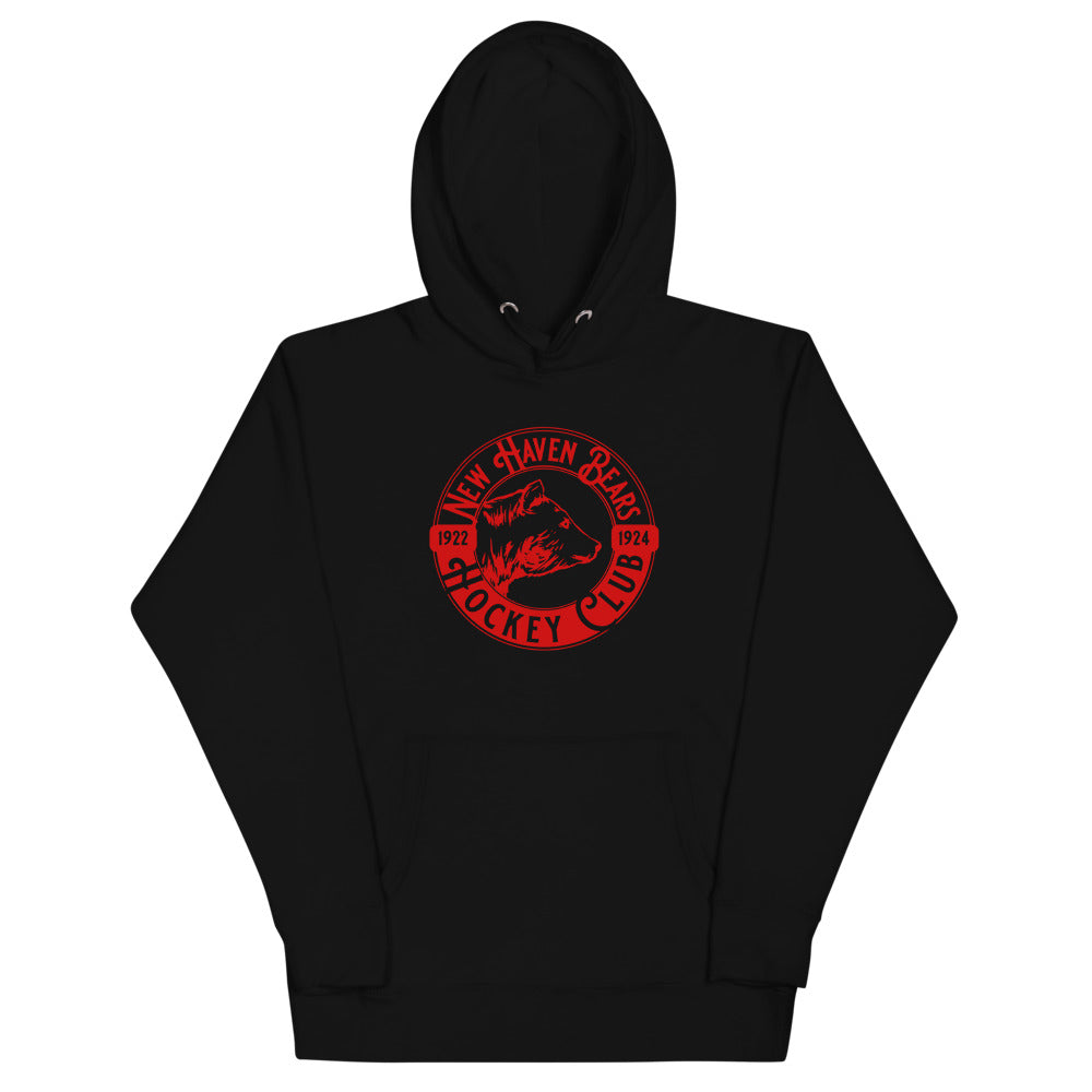 New Haven Bears Hoodie (Premium) with the round red logo of a bear on the front, view 5