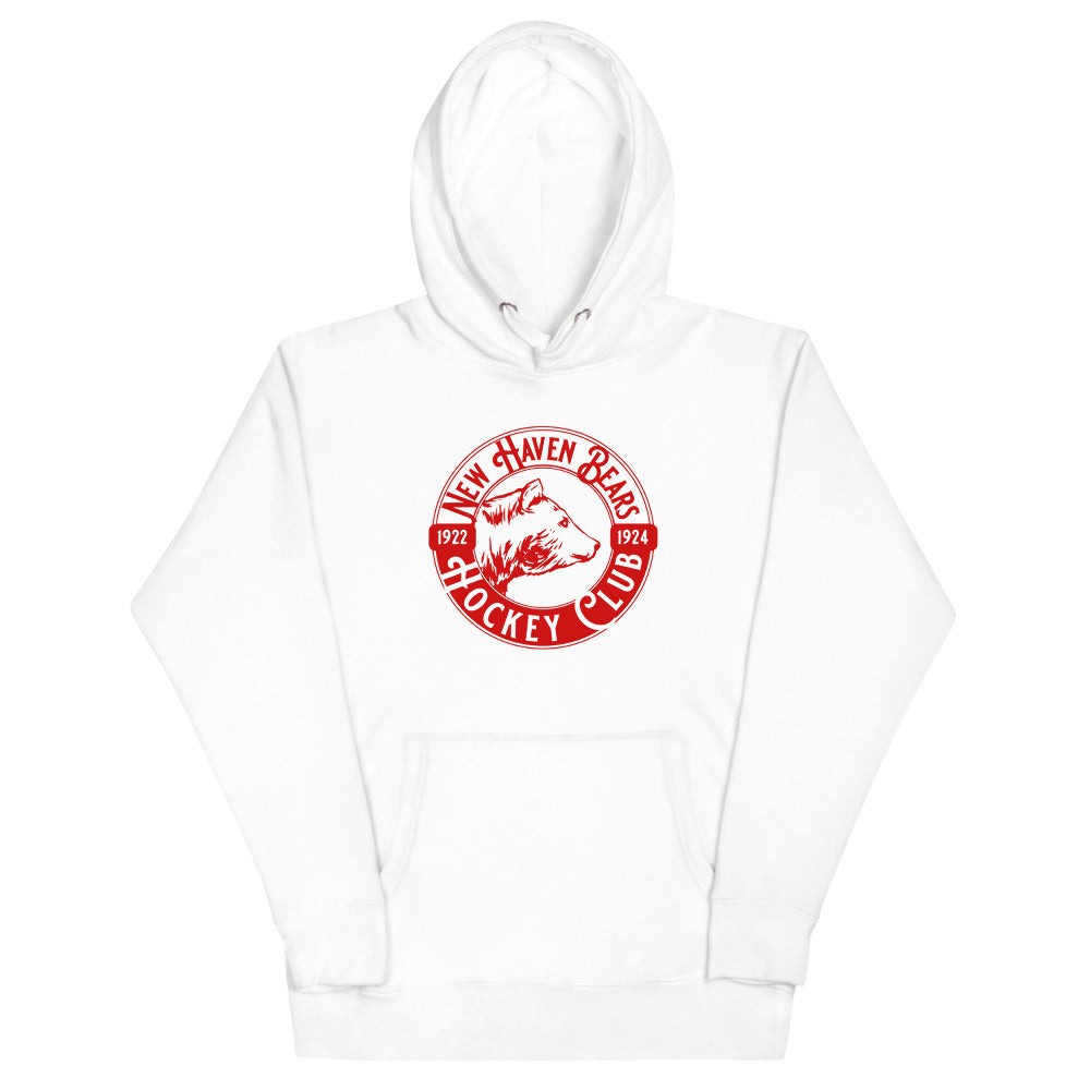 New Haven Bears Hoodie (Premium) with the round red logo of a bear on the front, view 4