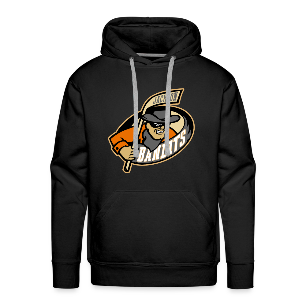 CLEARANCE Jackson Bandits Hoodie (Premium) in black with the masked bandit in an orange oval logo on the front