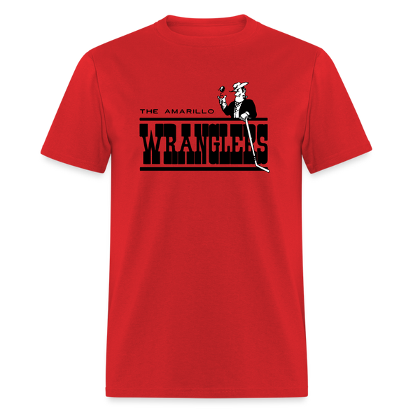 Amarillo Wranglers Black Design T-Shirt - red